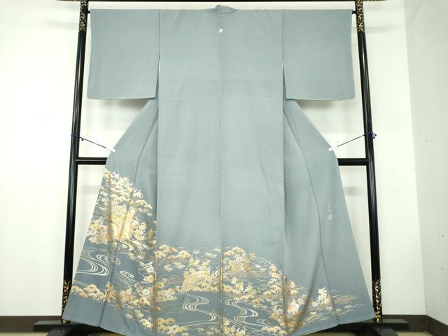 平和屋着物●金彩友禅　卓越技能者・名工・和田光正　色留袖　松竹梅　御所車花文　暈し染め　金彩　正絹　逸品　未使用　DABB4592ps｜平和屋 32,448円