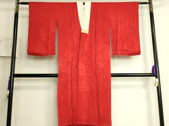平和屋着物●アンティーク 大正ロマン 長襦袢 袷 花丸地紋 逸品 DZAB6042kh6|平和屋