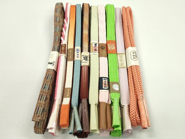 平和屋着物●和装小物 帯締め10本セット 唐組 笹浪組 白鳳流 金彩 逸品 未使用 CABF7391ju