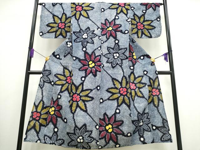 平和屋着物∴夏物 浴衣 有松鳴海絞り 舞花文 綿 逸品 CAAW1036ng