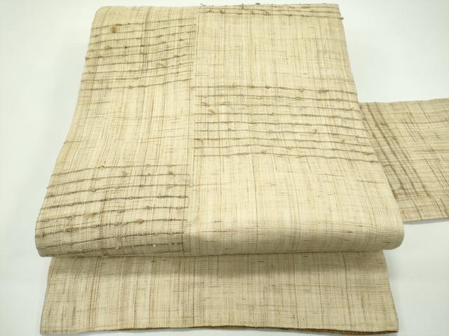 長閑やかさ屋御召しもの＊夏物 九寸名古屋帯 市松文様 麻 珠玉 CABG7329rv