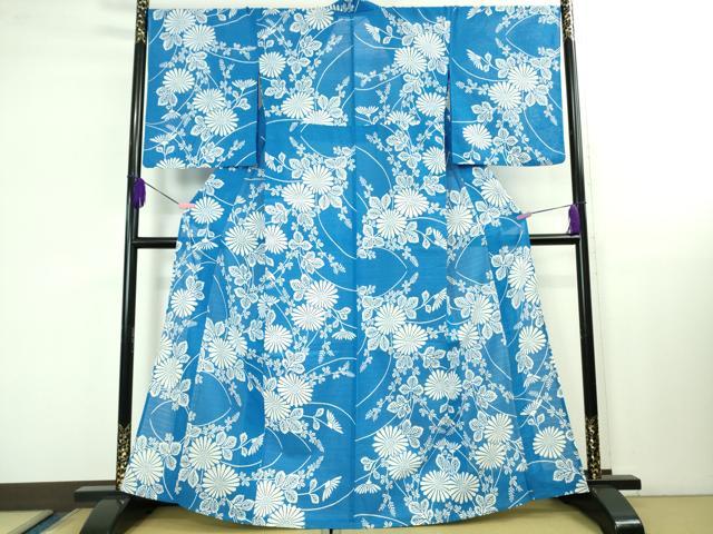 長閑やかさ屋中央局∴御前上等 夏物 竺仙 綿絽 浴衣 菊 珠玉 DZAB1562kh6