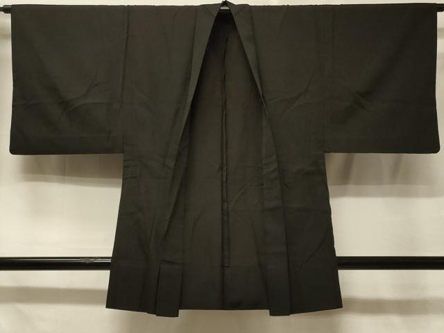 平和屋着物＃男性　羽織　紬地　単衣　黒地　正絹　逸品　CABE5345in｜平和屋