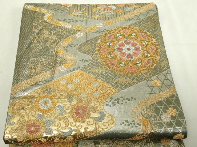 平和屋本店▼六通柄袋帯　正倉院花文　純金二重箔　正絹　逸品　DABI1512sf｜平和屋 11,025円