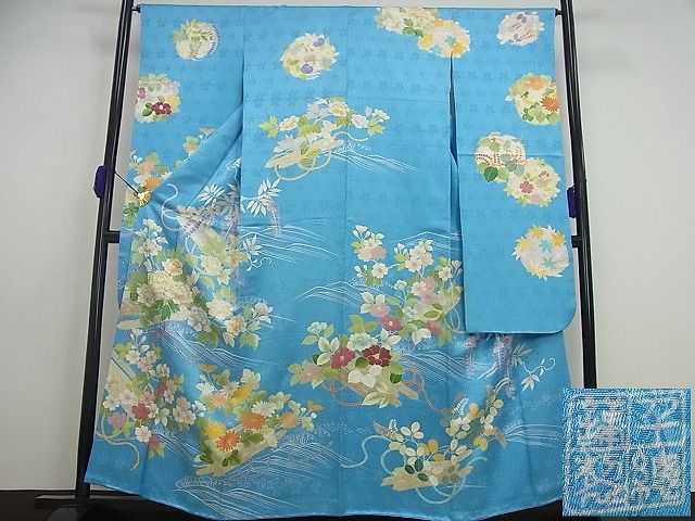 平和屋本店□極上 創業460年・千總 振袖・長襦袢(袷)セット 駒刺繍  