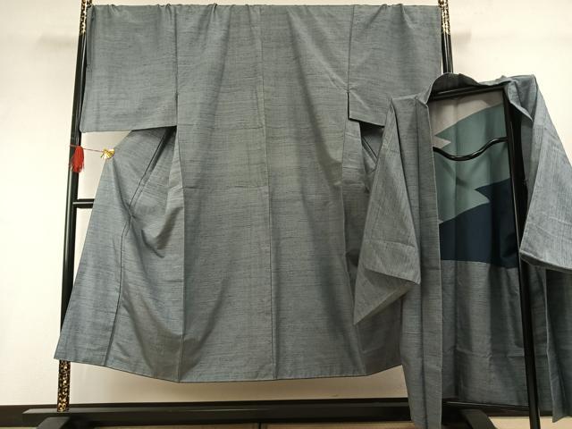 長閑やかさ屋御召しもの●成人男性 塩沢紬 合奏団 蚊絣 キングサイズ 正絹 珠玉 AABH4740fy