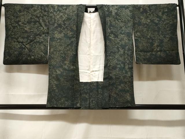 長閑やかさ屋御召しもの＃羽織 寿光織 水流顕花植物文 金糸 正絹 珠玉 CABF3969電子ボルト