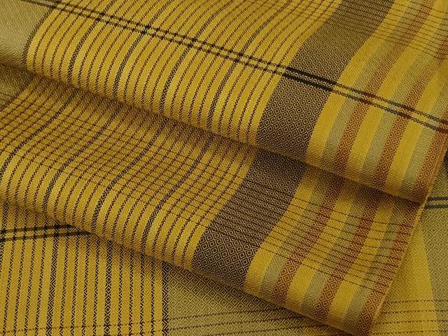 平和屋本店●極上 本場黄八丈 まるまなこ 紬 間道 逸品 DZAB7362kh6|平和屋