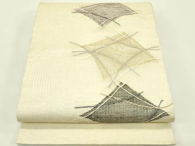 長閑やかさ屋お召しもの＊夏物 膜鳴楽器柄袋帯 菱文様 正絹 珠玉 CABH5935rv
