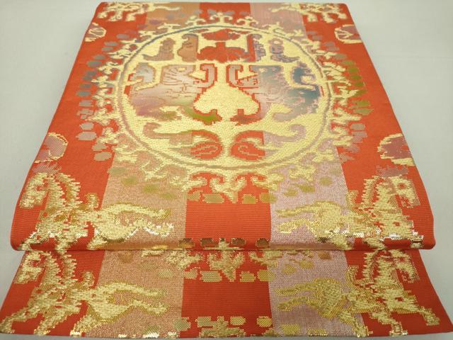 楽天市場】平和屋着物○龍村平蔵製 六通柄 本袋帯 其角歳且錦 金糸