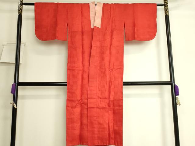 平和屋着物●アンティーク 大正ロマン 長襦袢 袷 市松格子地紋 逸品 DZAB6038kh6|平和屋