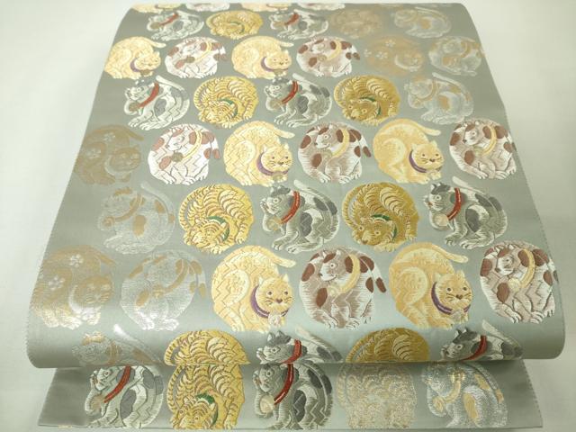 楽天市場】平和屋本店□極上 両面 全通柄袋帯 すくい織 鳥獣戯画 黒地