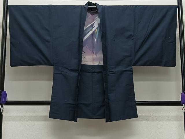 平和屋着物&infin;男性　羽織　紬地　褐返色　正絹　逸品　CABE5092ua｜平和屋