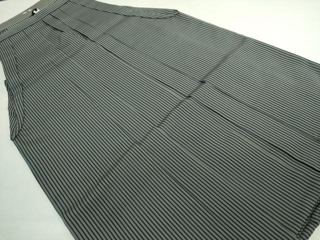 長閑やかさ屋御召しもの＊御前上等 夏物 成人男性 行灯袴 縞 縦絽 珠玉 未当て嵌める DZAB5091kh6
