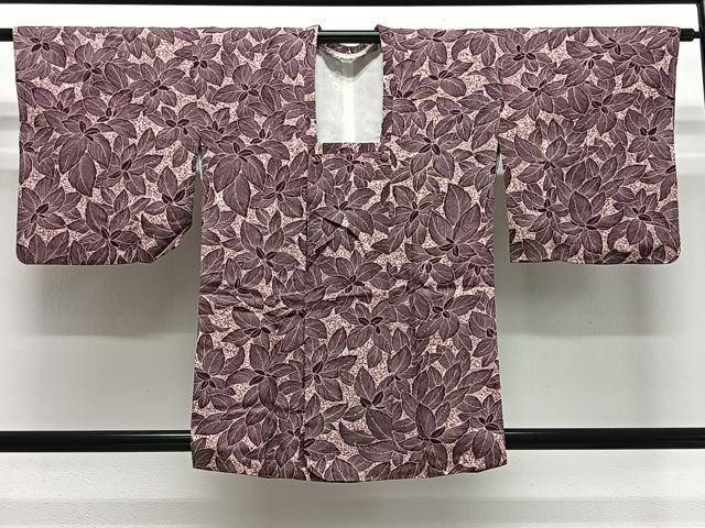 平和屋着物＃道行コート 草花文 たたき染め 正絹 逸品 CABE4931ua