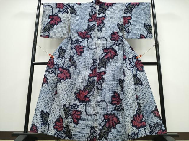 平和屋着物∴夏物 浴衣 有松鳴海絞り 枝花文 綿 逸品 CABE9167ng|平和屋