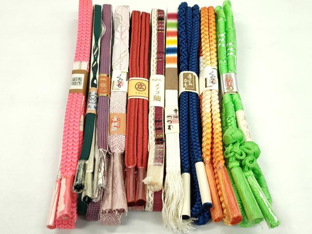 平和屋着物●和装小物 帯締め10本セット 冠組 手織つづれ 鴨川組 メノコ紬 小田巻き ラメ糸 金糸 逸品 未使用 CABF7260ju