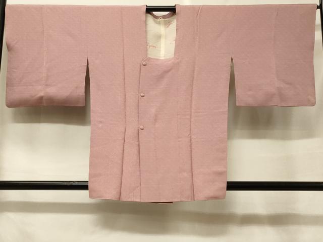 平和屋着物#道行コート 色無地 鷹の羽地紋 撫子色 正絹 逸品 CABF1436in|平和屋