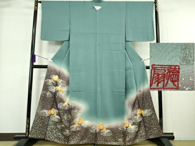 長閑やかさ屋御召しもの●飛び切り インターナショナル的言い慣わし芸術絵描き 十二代・藤林徳扇 苑寿 色留袖 駒刺しゅう 暈し染め 現ナマ彩 銀通し地 反端付き添い人 珠玉 未当て嵌める DZAB6172kh6