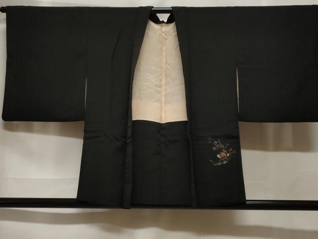平和屋着物＃羽織　寿光織　几帳花文　黒地　金銀糸　正絹　逸品　CABF3863ev｜平和屋