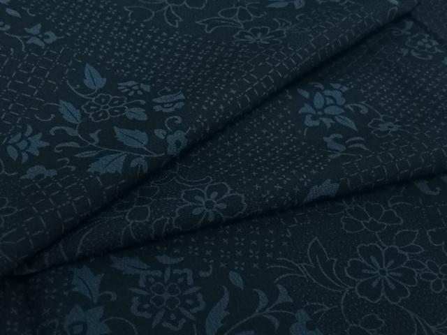 平和屋着物▽小紋 単衣 切嵌花文 洗える着物 AABI2081jh|平和屋