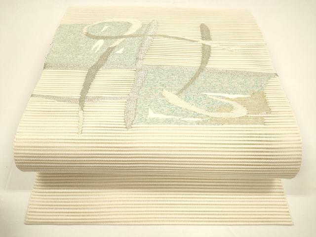 平和屋着物*夏物 八寸名古屋帯 絽綴れ 抽象文様 金銀糸 正絹 逸品 DAAY8295cm|平和屋