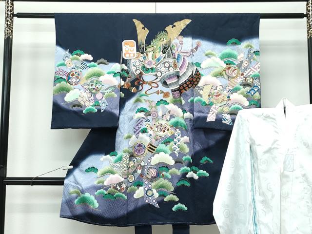 長閑やかさ屋御召しもの[]飛び切り 御坊っちゃん 祝着 産着 初着 のしめ 長襦袢仕掛ける お宮詣り 兜 龍 暈し染め 珠玉 未当て嵌める CZAA4832s6