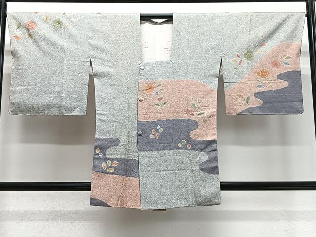長閑やかさ屋御召しもの∞道行厚地の外套 絞り 花唐草文 金彩 正絹 珠玉 未当て嵌める CABD4434ua
