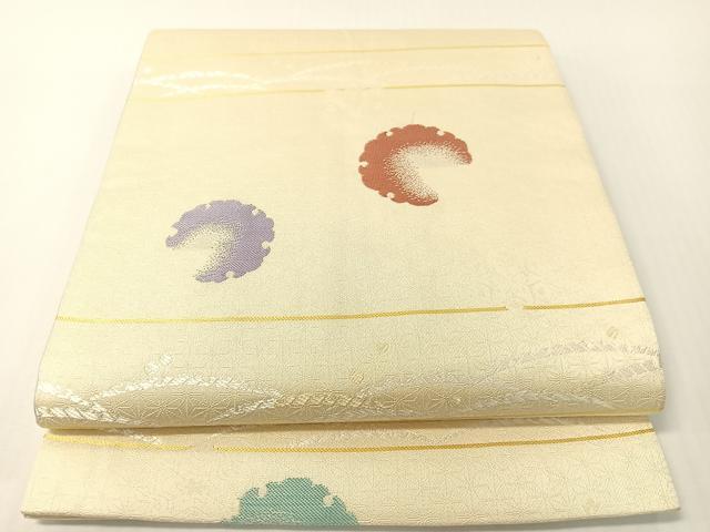 長閑やかさ屋御召しもの●六通柄京袋帯 雪輪横段文 正絹 珠玉 CABG1748vp