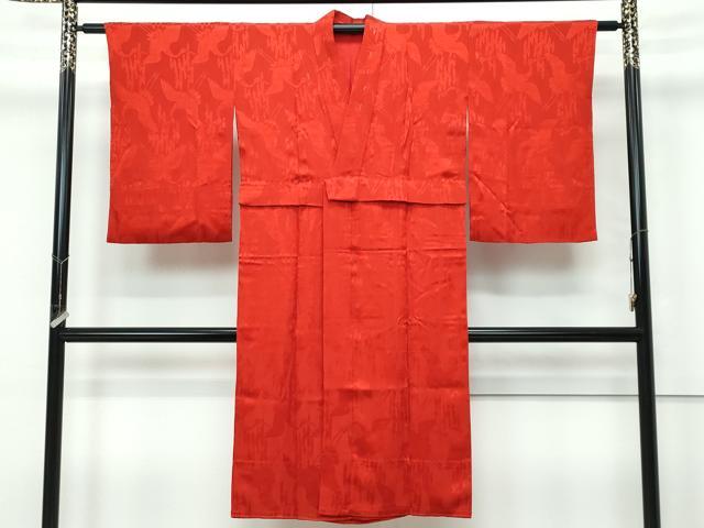 平和屋本店●極上　アンティーク　大正ロマン　長襦袢　袷　飛鶴地紋　逸品　CZAA5672s6｜平和屋