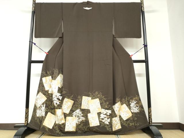 平和屋着物●豪華色留袖　刺繍　色紙重ね草花文　金彩　正絹　逸品　DABG2261ud｜平和屋