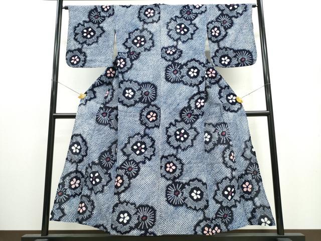 平和屋着物∴夏物 浴衣 有松鳴海絞り 舞花文 綿 逸品 CAAW1009ng
