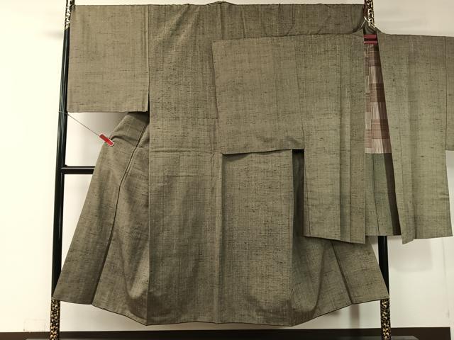長閑やかさ屋御召しもの●成人男性 紬 合奏団 霞文様 正絹 珠玉 CABC9870vp