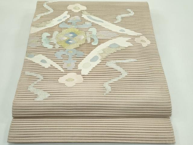長閑やかさ屋お召しもの＊夏物 八寸名古屋帯 絽綴れ 菱花文 現ナマ糸 正絹 珠玉 CABG7302rv