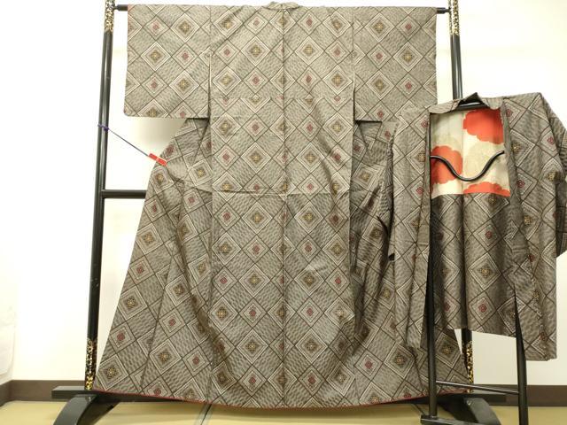 平和屋着物○本場大島紬 龍郷絣 正絹 逸品 AABA4318ph