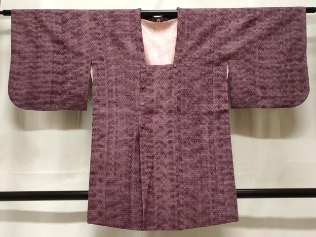 平和屋着物＃道行コート　紬地　十字絣文様　正絹　逸品　CABF3931ev｜平和屋