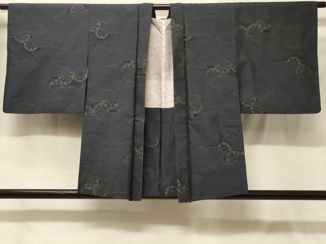 長閑やかさ屋御召しもの＃発祥地大島紬 羽織 雲取り源氏車文 正絹 珠玉 未当て嵌める CABG8064インチ