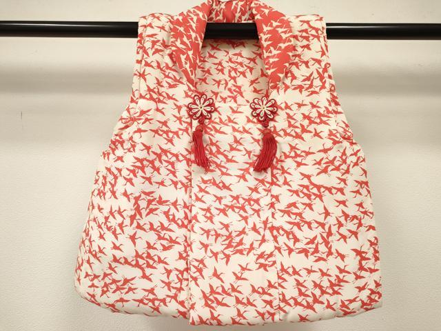 平和屋着物[]女の子　子供　被布　群れ鶴　逸品　DABE7197ma｜平和屋