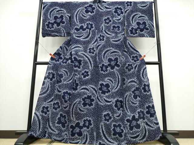 長閑やかさ屋お召しもの∴夏物 浴衣 有松鳴海絞り 水筋花文 綿 珠玉 CABD2502ng