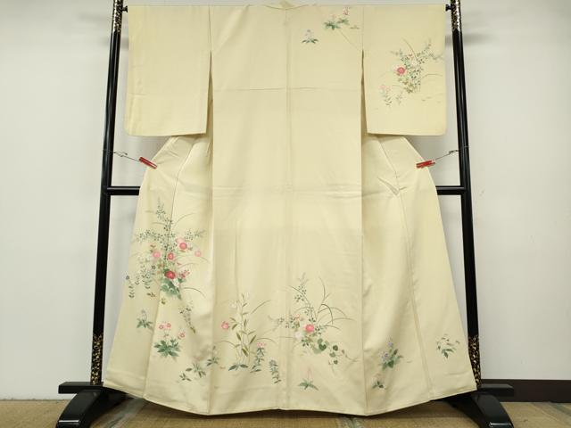 平和屋着物●訪問着　草花文　正絹　逸品　CABH9601ut｜平和屋