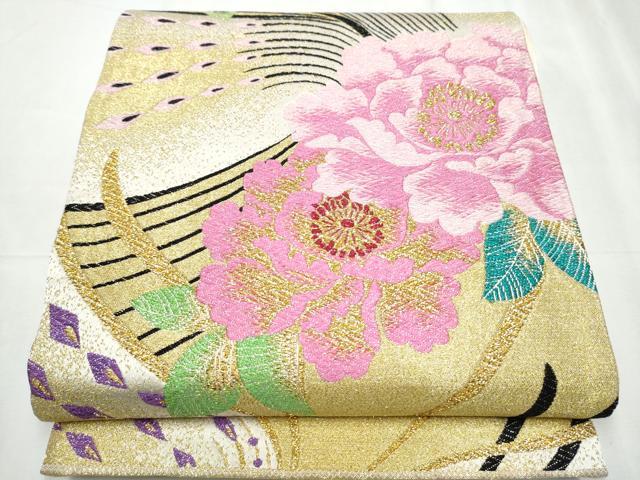 長閑やかさ屋御召しもの●六通柄袋帯 詩緒里 金糸 正絹 珠玉 CABC5484hy