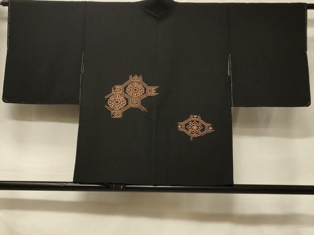 長閑やかさ屋御召しもの＃中国三大刺しゅう 総相良刺しゅう 羽織 蜀江正倉院花文 黒地 正絹 珠玉 未当て嵌める CABF1373インチ