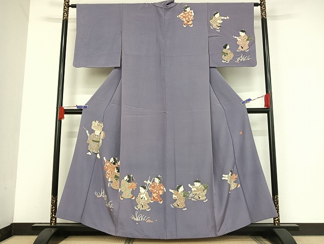 楽天市場】平和屋着物○十日町友禅作家 関口遼一 色留訪問着 童子 正絹