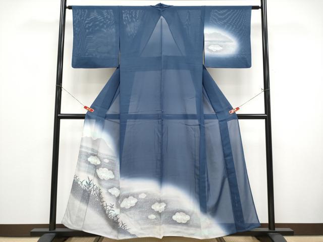 平和屋着物＊夏物 訪問着 絽 遠山草木シルエット 暈し染め 正絹 逸品 CABF2473tx｜平和屋