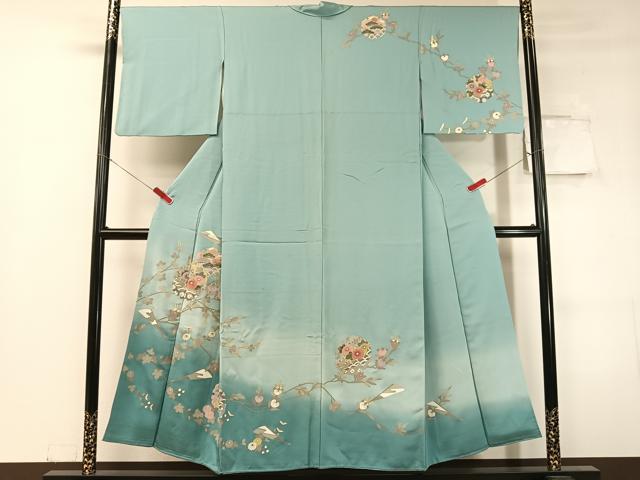 平和屋着物●訪問着　雪輪扇面花文　暈し染め　金彩　正絹　逸品　CABC9919vp｜平和屋