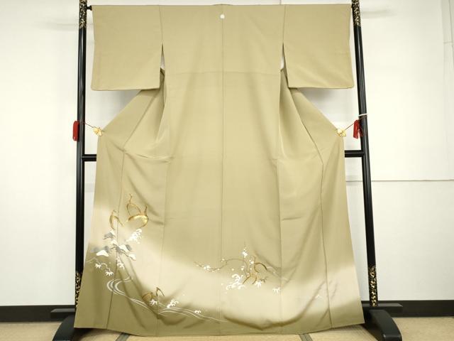 長閑やかさ屋御召しもの●晴れ晴れしい色留袖 駒刺しゅう 松竹梅鶴文 暈し染め 金糸 現ナマ彩 正絹 珠玉 AABI0105cs