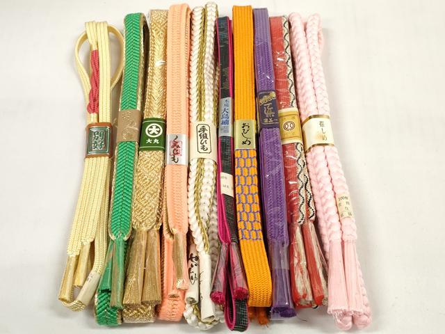 平和屋着物●和装小物 帯締め10本セット 大島紬 手組紐 組紐 高麗組 金糸 西武・大丸扱い 逸品 未使用 DABC1188zzz