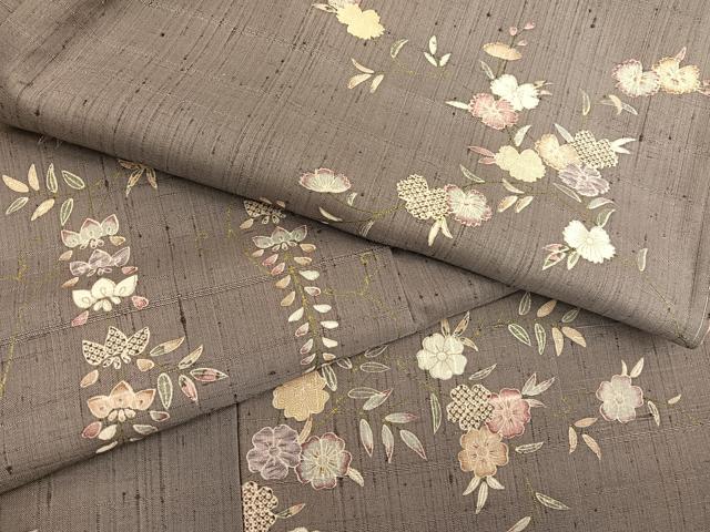 平和屋着物□極上 染織の名門 しょうざん 生紬 鹿の子間道 証紙・反