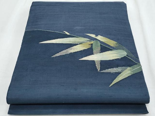 長閑やかさ屋お召しもの＊夏物 膜鳴楽器柄袋帯 すくい織 枝葉文 正絹 珠玉 CABH8364fb