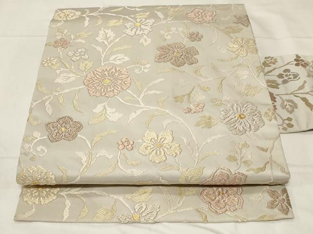 楽天市場】平和屋着物◎九寸名古屋帯 花唐草文 金糸 正絹 逸品